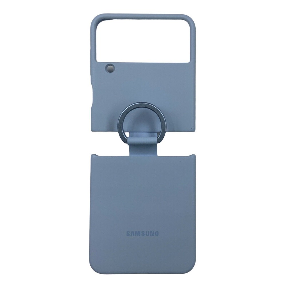 R4-O Samsung‎ Silicone Cover with Ring for Galaxy Z Flip4 - Arctic Blue